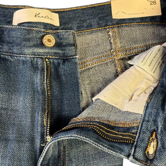 Kancan Women's Jeans Vintage 90s SZ 9 /28 Kick Pleat Blue High Rise Wide Leg NEW - Picture 6 of 16